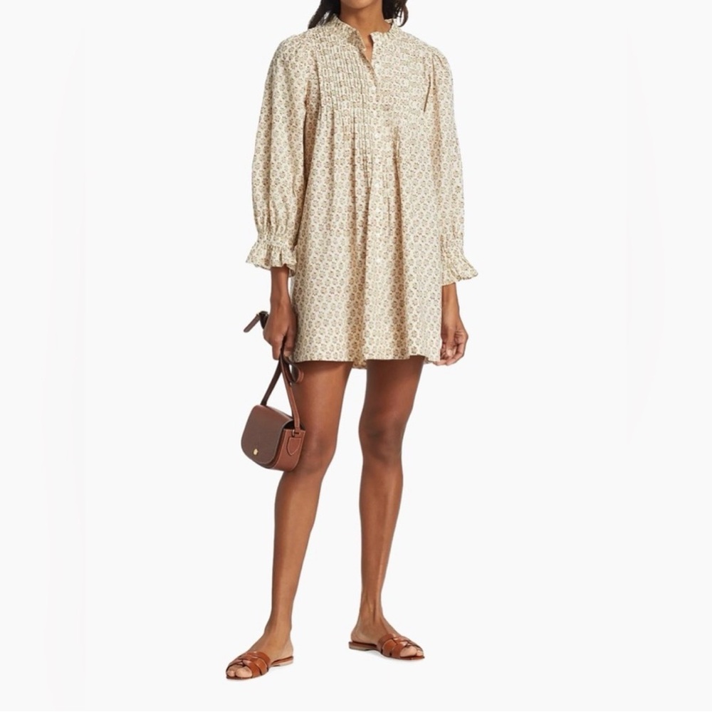DÔEN Dulcie Organic Cotton Minidress in Spring Elderberry Floral, Size Large